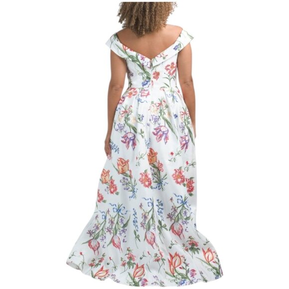 MARCHESA NOTTE Off The Shoulder Floral Gown - Picture 3 of 3